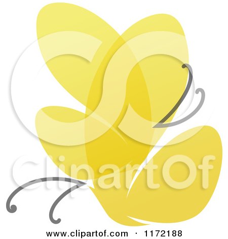 Clipart of a Yellow Abstract Butterfly - Royalty Free Vector Illustration by elena