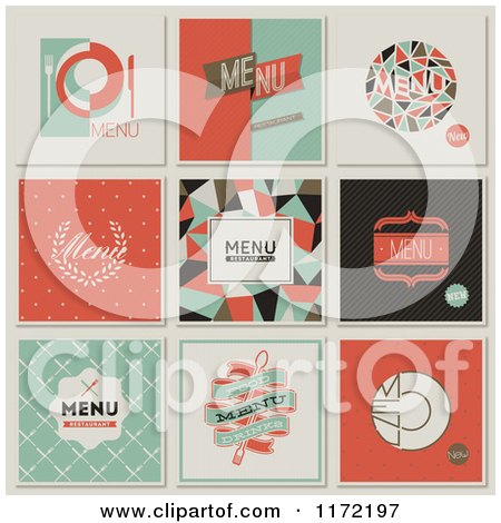 Clipart of Retro Restaurant Menu Designs - Royalty Free Vector Illustration by elena