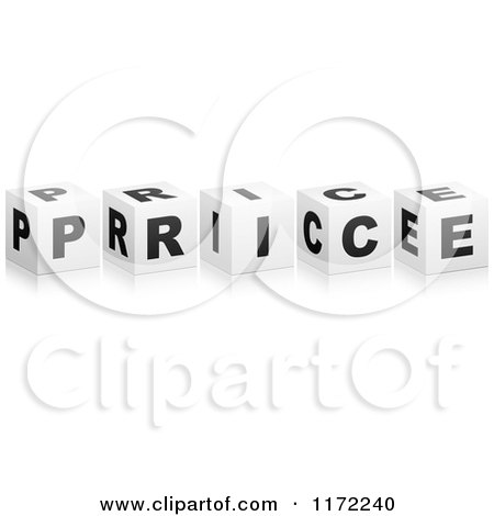Clipart of 3d Black and White Cubes Spelling PRICE - Royalty Free Vector Illustration by Andrei Marincas