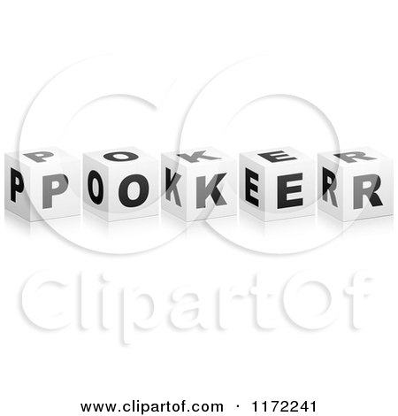 Clipart of 3d Black and White Cubes Spelling POKER - Royalty Free Vector Illustration by Andrei Marincas