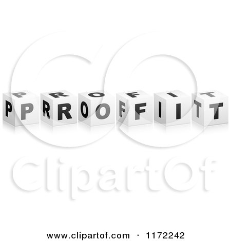 Clipart of 3d Black and White Cubes Spelling PROFIT - Royalty Free Vector Illustration by Andrei Marincas