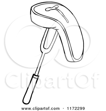 Cartoon of an Outlined Steak of a Bbq Fork - Royalty Free Vector Clipart by Hit Toon
