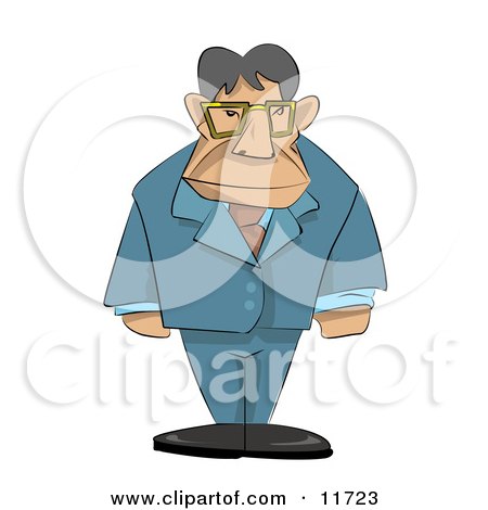 Stern Male Boss With His Arms at His Sides Clipart Illustration by AtStockIllustration
