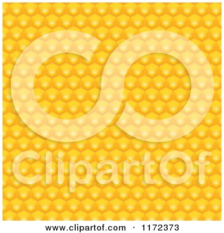 Clipart of a Golden Honeycomb Background - Royalty Free Vector Illustration by vectorace