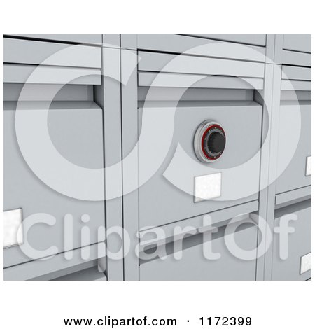 Clipart of a Closeup of a 3d Filing Cabinet - Royalty Free CGI Illustration by KJ Pargeter