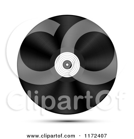 Clipart of a Floating Vinyl Record - Royalty Free Vector Illustration by vectorace