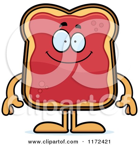 Cartoon of a Happy Toast and Jam Mascot - Royalty Free Vector Clipart by Cory Thoman