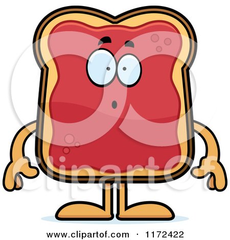 Cartoon of a Surprised Toast and Jam Mascot - Royalty Free Vector Clipart by Cory Thoman