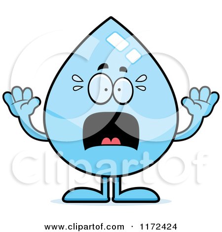 Cartoon of a Screaming Water Drop Mascot - Royalty Free Vector Clipart by Cory Thoman