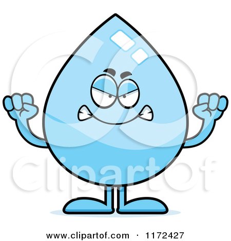 Cartoon of a Mad Water Drop Mascot - Royalty Free Vector Clipart by Cory Thoman