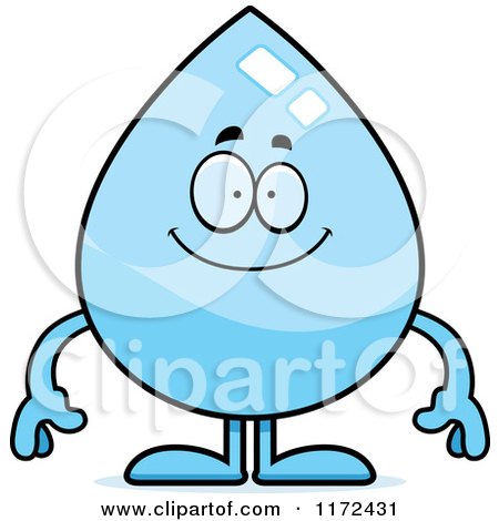 Cartoon of a Happy Water Drop Mascot - Royalty Free Vector Clipart by Cory Thoman
