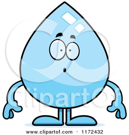 Cartoon of a Surprised Water Drop Mascot - Royalty Free Vector Clipart by Cory Thoman