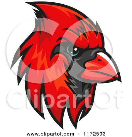 Clipart of a Red Cardinal Head - Royalty Free Vector Illustration by Vector Tradition SM