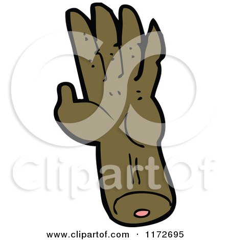 Cartoon of a Dark Severed Hand - Royalty Free Vector Clipart by lineartestpilot
