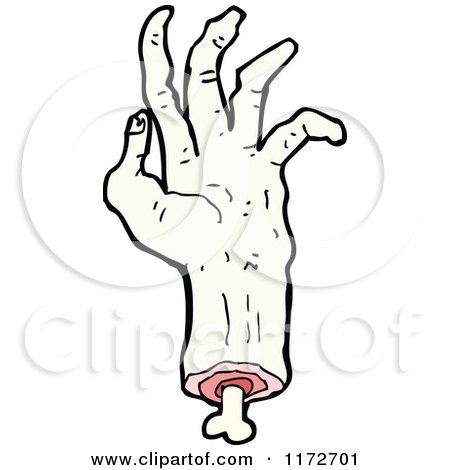 Cartoon of a Zombie Hand - Royalty Free Vector Clipart by lineartestpilot