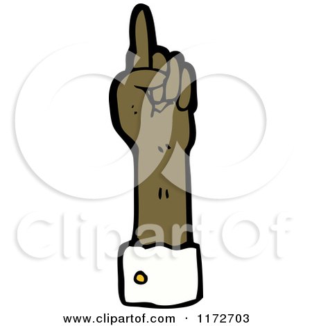 Cartoon of a Dark Pointing Hand - Royalty Free Vector Clipart by lineartestpilot