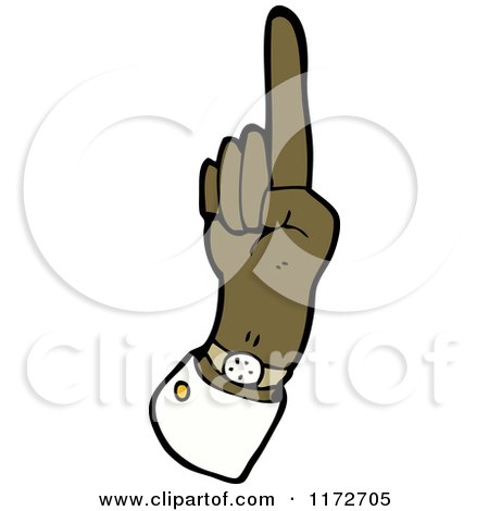 Cartoon of a Black Hand Pointing up - Royalty Free Vector Clipart by lineartestpilot