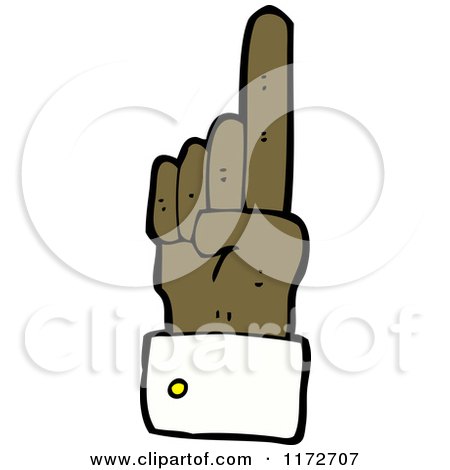Cartoon of a Black Hand Pointing up - Royalty Free Vector Clipart by lineartestpilot