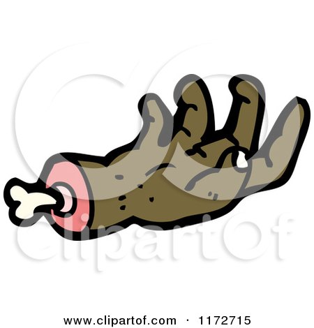 Cartoon of a Cut off Hand - Royalty Free Vector Clipart by lineartestpilot