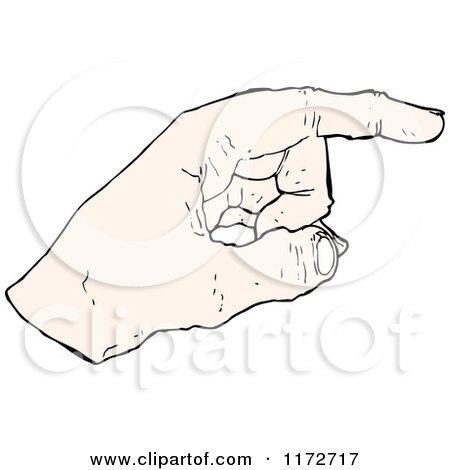 Cartoon of a Pointng Hand - Royalty Free Vector Clipart by lineartestpilot