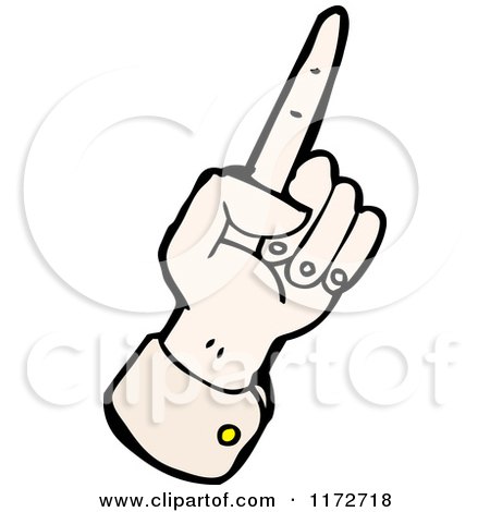 Cartoon of a Hand Pointing up - Royalty Free Vector Clipart by lineartestpilot