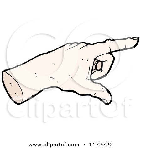 Cartoon of a Pointng Hand - Royalty Free Vector Clipart by lineartestpilot