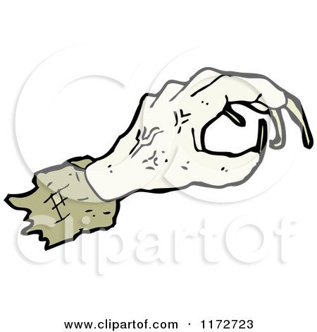 Cartoon of a Zombie Hand - Royalty Free Vector Clipart by lineartestpilot