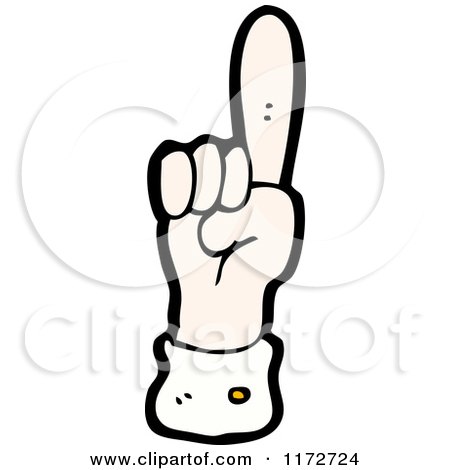 Cartoon of a Hand Pointing up - Royalty Free Vector Clipart by lineartestpilot