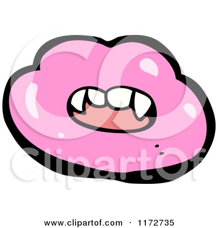 Cartoon of a Pink Mouth - Royalty Free Vector Clipart by lineartestpilot