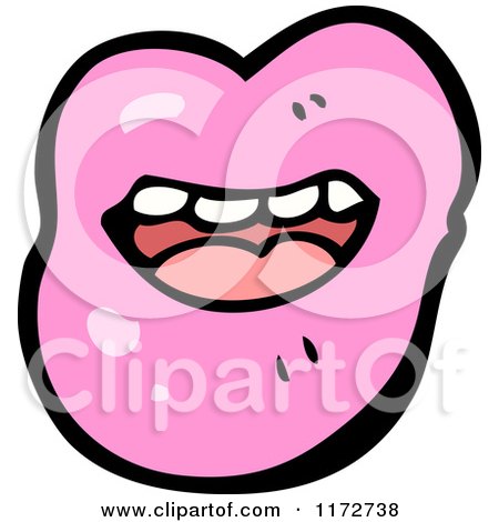 Cartoon of a Pink Mouth - Royalty Free Vector Clipart by lineartestpilot