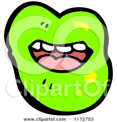 Cartoon of Green Lips - Royalty Free Vector Clipart by lineartestpilot