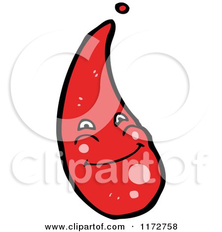 Cartoon of a Happy Blood Drop - Royalty Free Vector Clipart by lineartestpilot
