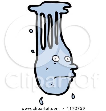 Cartoon of a Dripping Water Droplet Mascot - Royalty Free Vector Clipart by lineartestpilot