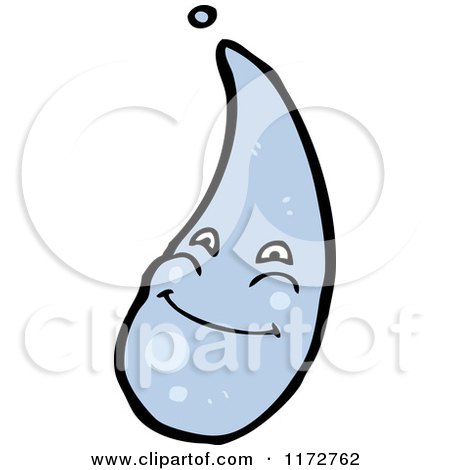 Cartoon of a Blue Water Drop Mascot - Royalty Free Vector Clipart by lineartestpilot