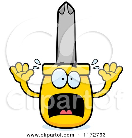 Cartoon of a Screaming Philips Screwdriver Mascot - Royalty Free Vector Clipart by Cory Thoman