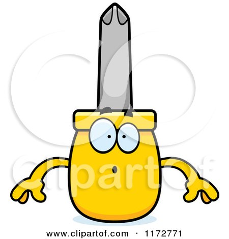 Cartoon of a Surprised Philips Screwdriver Mascot - Royalty Free Vector Clipart by Cory Thoman