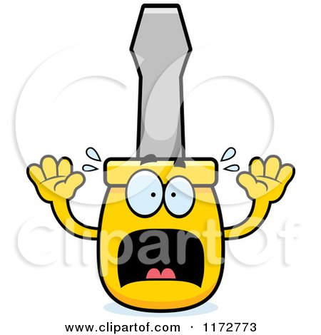 Cartoon of a Screaming Screwdriver Mascot - Royalty Free Vector Clipart by Cory Thoman