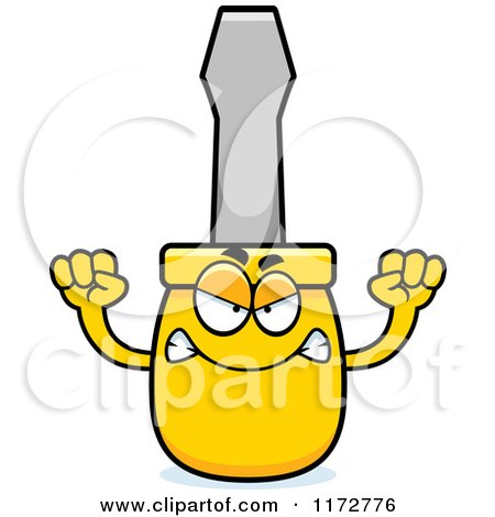 Cartoon of a Mad Screwdriver Mascot - Royalty Free Vector Clipart by Cory Thoman