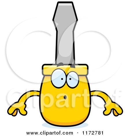 Cartoon of a Surprised Screwdriver Mascot - Royalty Free Vector Clipart by Cory Thoman