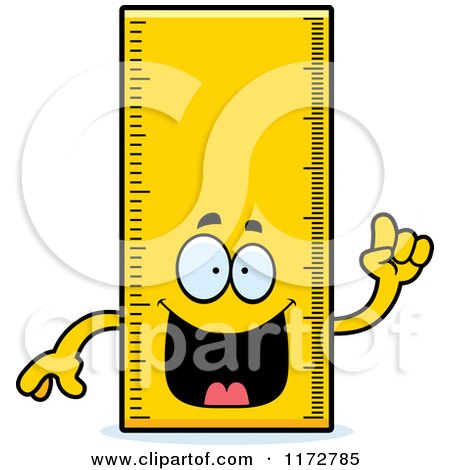 Cartoon of a Smart Ruler Mascot with an Idea - Royalty Free Vector Clipart by Cory Thoman