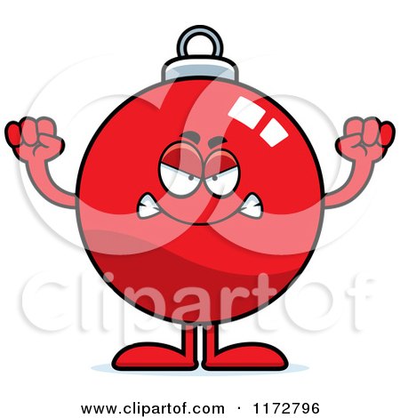 Cartoon of a Mad Christmas Ornament Mascot - Royalty Free Vector Clipart by Cory Thoman