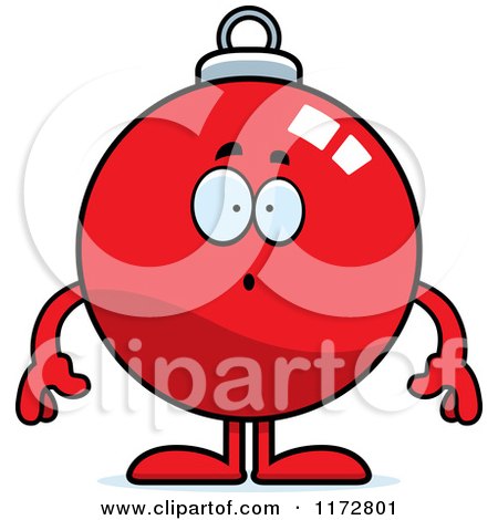 Cartoon of a Surprised Christmas Ornament Mascot - Royalty Free Vector Clipart by Cory Thoman