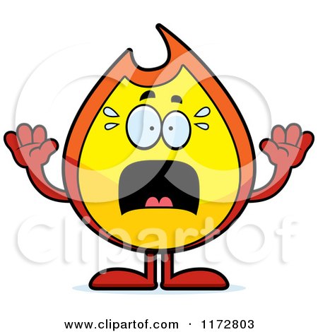 Cartoon of a Screaming Fire Mascot - Royalty Free Vector Clipart by Cory Thoman