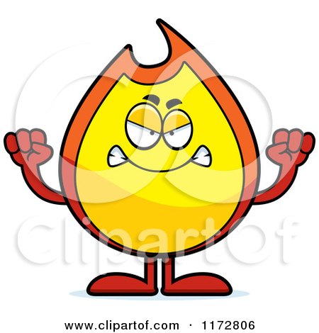 Cartoon of a Mad Fire Mascot - Royalty Free Vector Clipart by Cory Thoman