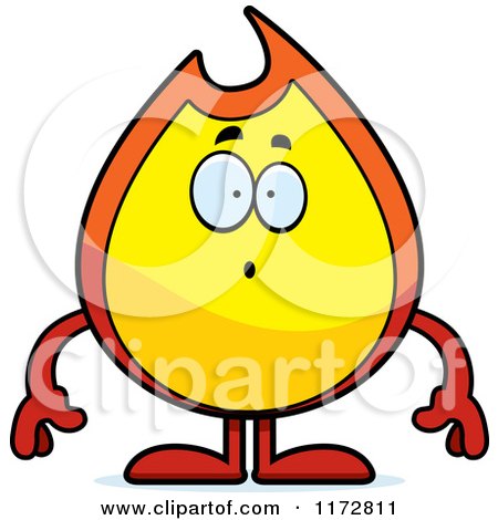 Cartoon of a Surprised Fire Mascot - Royalty Free Vector Clipart by Cory Thoman