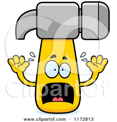 Cartoon of a Screaming Hammer Mascot - Royalty Free Vector Clipart by Cory Thoman