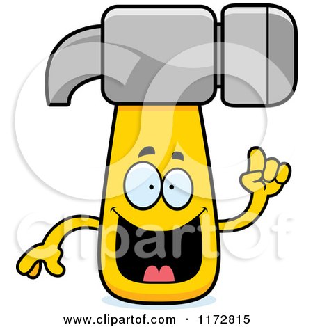 Cartoon of a Smart Hammer Mascot with an Idea - Royalty Free Vector Clipart by Cory Thoman