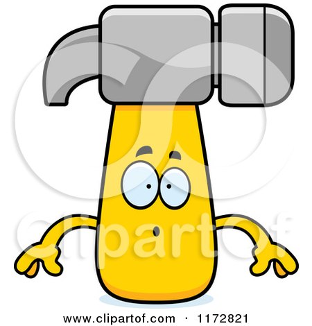Cartoon of a Surprised Hammer Mascot - Royalty Free Vector Clipart by Cory Thoman