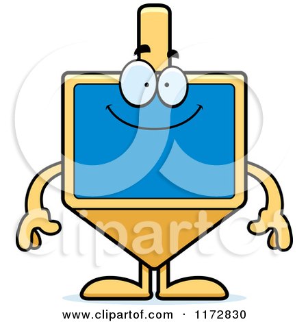 Cartoon of a Happy Dreidel Mascot - Royalty Free Vector Clipart by Cory Thoman