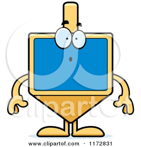 Cartoon of a Surprised Dreidel Mascot - Royalty Free Vector Clipart by Cory Thoman
